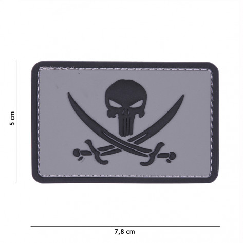 Punisher Pirate Patch | Black-Grey | 101Inc | SHOGUN
