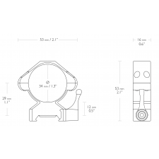 Precision Steel Ring Mounts 34mm | Low Picatinny | Hawke