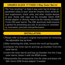 Non-Recoiling Outer Barrel | Black | VFC Glock 17 | Nine Ball